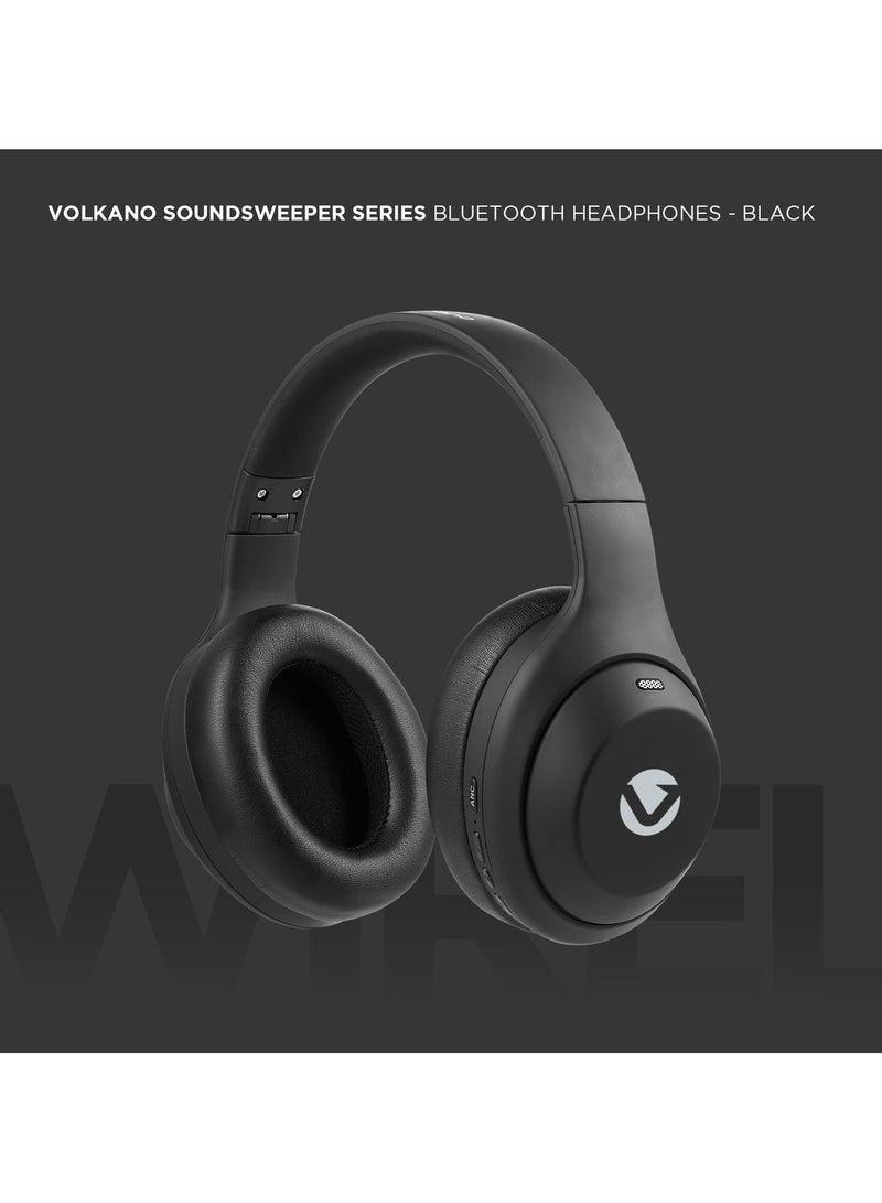 Volkano SoundSweeper Series Active Noise Cancelling Headphones with Multiple Modes, Hi-Res Sound, 10-20H Playtime, Fast Charge, Soft Earcups, Bluetooth Headphones, Travel Black - Image 3