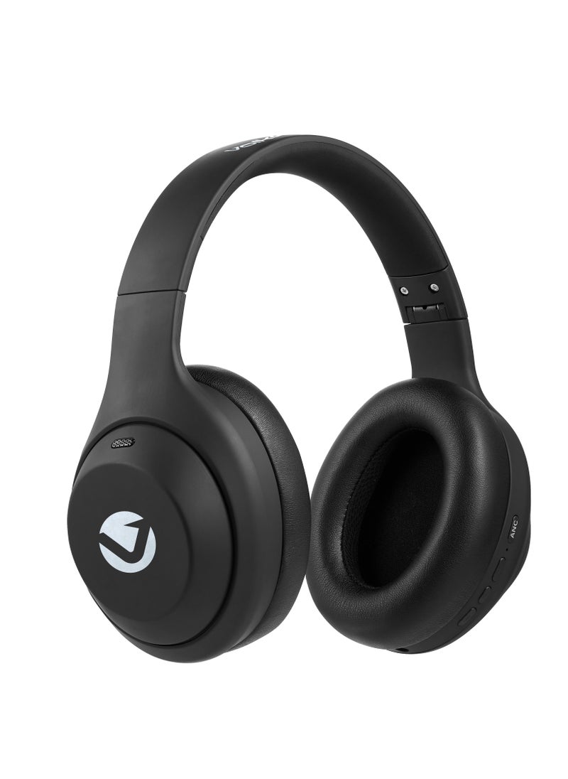 Volkano - Volkano Sound Sweeper Series Active Noise Cancelling ,40mm Driver Immersive Sound, Headset Wireless, Bluetooth 5.3 Multipoint, Foldable Design playing time 20H - Black - Image 1