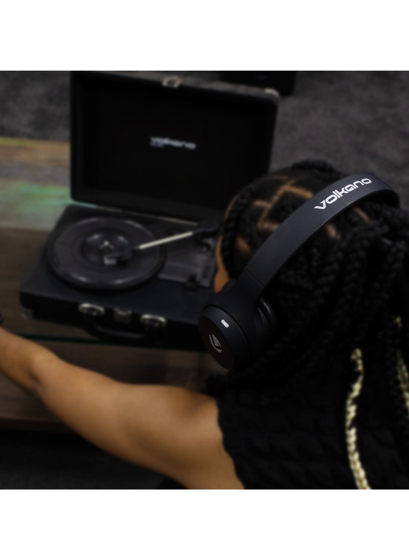 Volkano - Volkano Sound Sweeper Series Active Noise Cancelling ,40mm Driver Immersive Sound, Headset Wireless, Bluetooth 5.3 Multipoint, Foldable Design playing time 20H - Black - Image 1