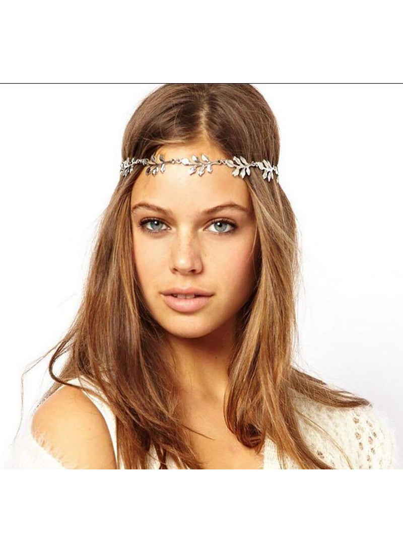 Chargances - Chargances Bohemia Women Halloween Gold Leaf Head Chain Halloween Head Chain Headband Boho Hair Jewelry Chain Headpiece for Bride Bridesmaid Prom Festival Handmade Hair Accessories for Women and Girls - Image 1