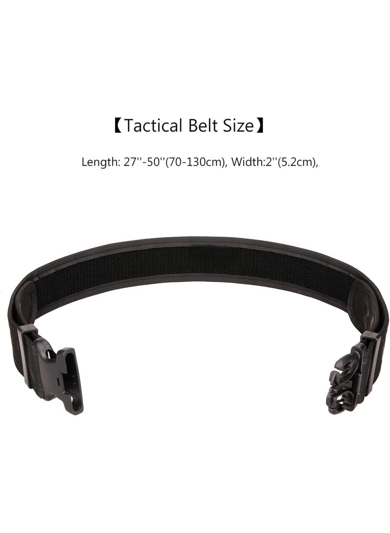 SOLARAE حزام تكتيكي للرجال من النايلون، أحزمة عمل للرجال، قابلة للتعديل، حزام عسكري للمشي للرجال مع مشبك إطلاق سريع ثقيل، مناسب للعمل والسفر (تمويه، أسود بني) - Image 2