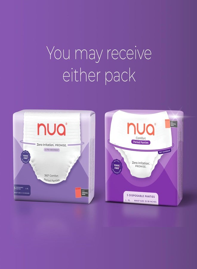 Nua Comfort Period Panties (L-XL) | Pack of 5 | Disposable | 360° Coverage | Zero Irritation | 4X Comfort | for Heavy Flow | No rashes | Leakproof | Seamless | 100% Toxic-Free White - Image 3