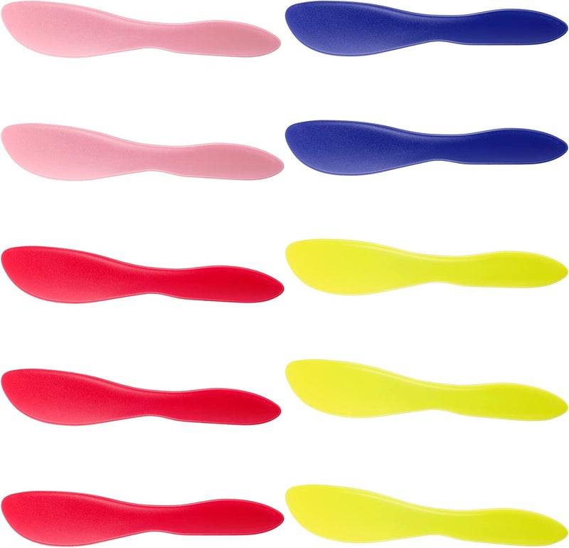 Perthlin 10 Pieces Plastic Butter Spreader Multi Purpose Butter Knife Spreader Versatile Knife Frosting Knives for Soft Cheese Cream Icing, 7 x 1.4 Inch(Red, Green, Blue, Pink) - Image 1