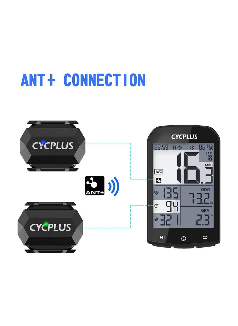 CYCPLUS - CYCPLUS C3 Cycling Speed & Cadence Sensor – Dual Mode Bluetooth & ANT+ Bike Sensor, Real-Time Data for Zwift/Wahoo/Garmin, Compact Design, Long Battery Life, Easy Installation – Black - Image 1