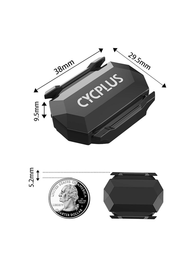 CYCPLUS - CYCPLUS C3 Cycling Speed & Cadence Sensor – Dual Mode Bluetooth & ANT+ Bike Sensor, Real-Time Data for Zwift/Wahoo/Garmin, Compact Design, Long Battery Life, Easy Installation – Black - Image 1