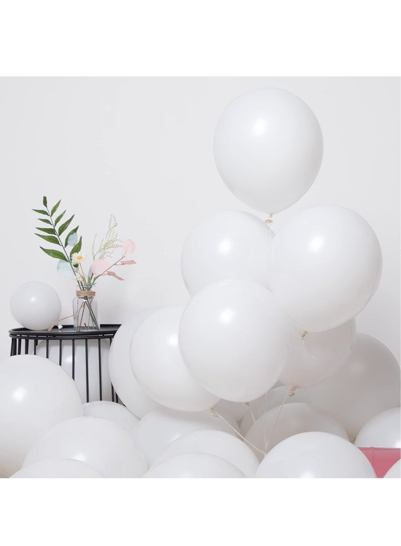 Luckam White Party Latex 100 Pcs Ballons Birthday Graduation Gender Reveal for Baby Shower Wedding Decorations - Image 3