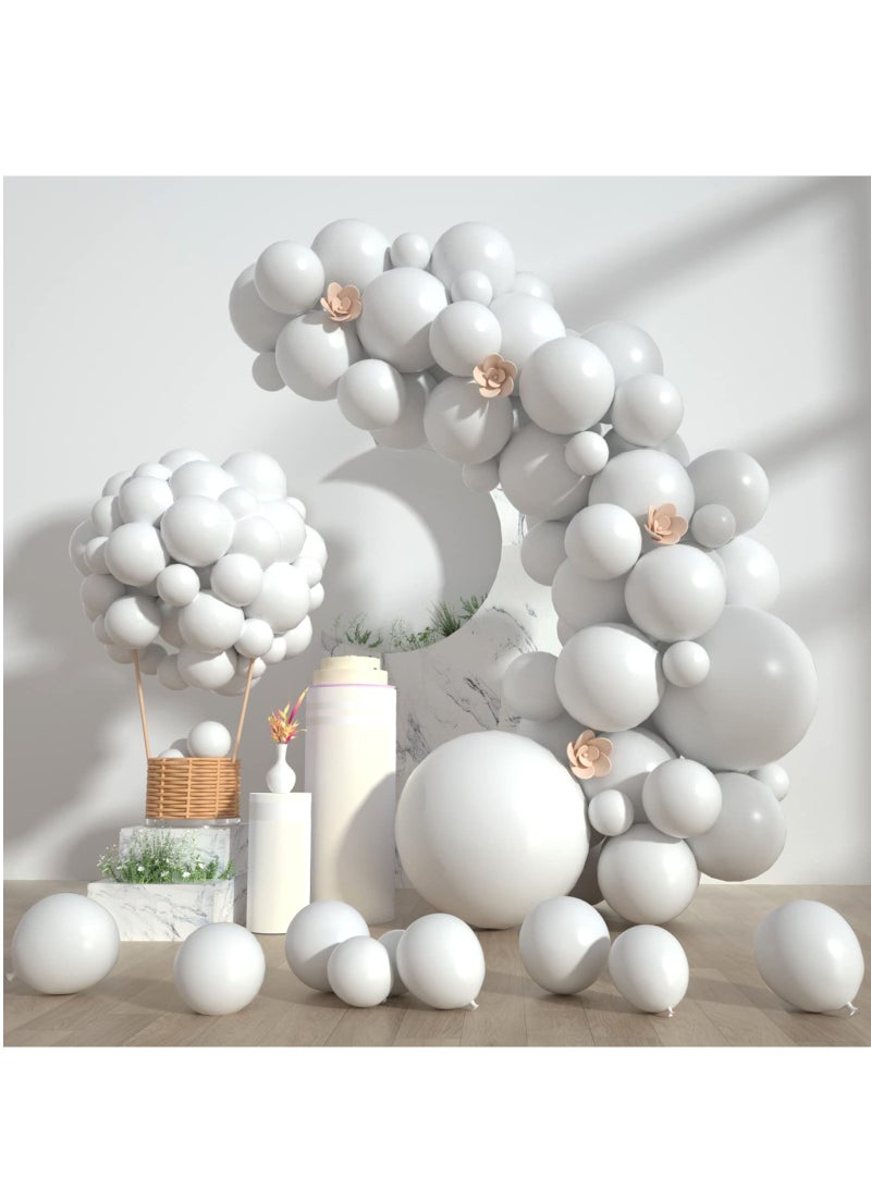 Luckam White Party Latex 100 Pcs Ballons Birthday Graduation Gender Reveal for Baby Shower Wedding Decorations - Image 1