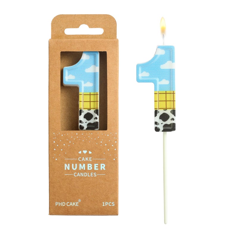 PHD CAKE 2.76 Inch Number 1 Toy Inspired Birthday Candles, Cartoon Story Number Candles, Cake Number Candles, Party Celebration, Style Candle - Image 1