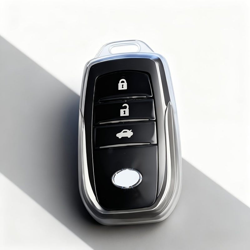 Cool White Fully Transparent TPU Key Fob Cover For Toyota 2018 To 2022 Models - Image 4