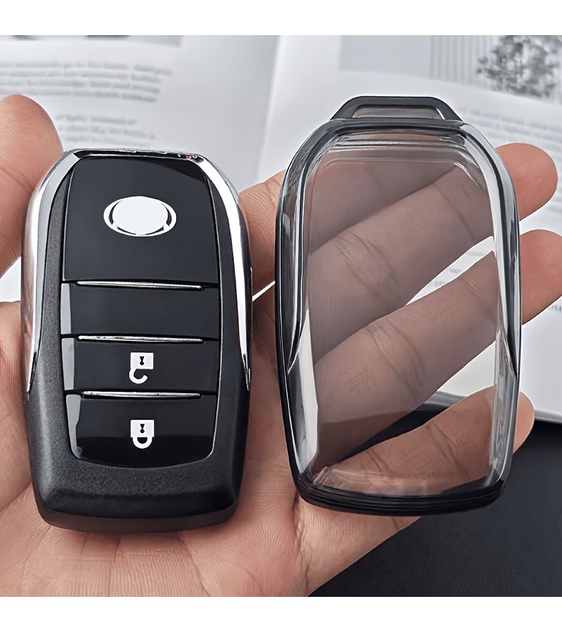 Cool White Fully Transparent TPU Key Fob Cover For Toyota 2018 To 2022 Models - Image 5