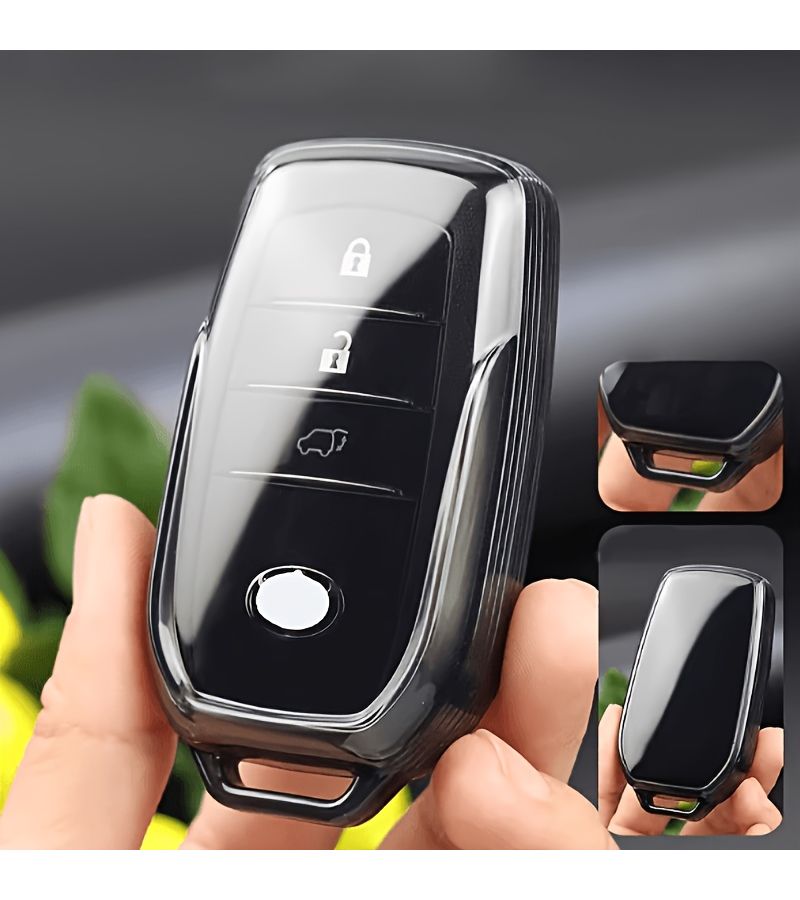 Cool White Fully Transparent TPU Key Fob Cover For Toyota 2018 To 2022 Models - Image 1