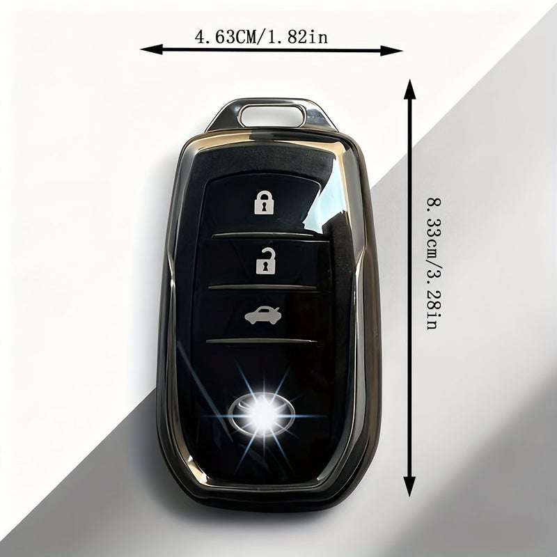 Cool White Fully Transparent TPU Key Fob Cover For Toyota 2018 To 2022 Models - Image 3