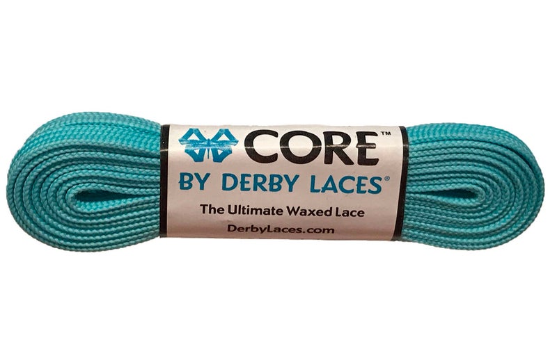 CORE Narrow 6mm Waxed Lace for Figure Skates, Roller Skates, Boots, and Regular Shoes (Aqua Spray Teal, 96 Inch / 244 cm)