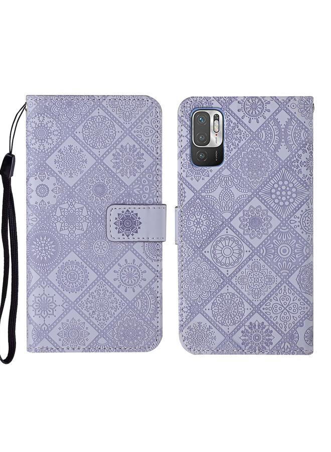 The Bros Case For Xiaomi Redmi Note 10 5G Ethnic Style Embossed Pattern Leather Phone Case