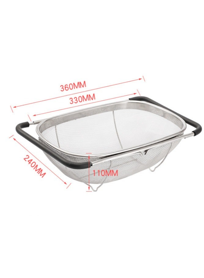 عام **مصفاة معدنية قابلة للتمدد - سلة تصريف متعددة الاستخدامات لغسل الفواكه والخضروات، قابلة للطي** - Image 4