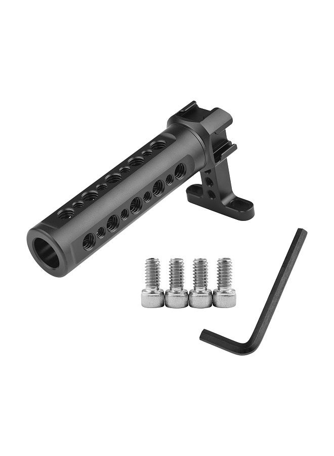 Generic Universal Camera Cage Top Handle Grip with 1/4 Inch 3/8 Inch Threaded Screw Holes Cold Shoe Mounts for Photography Lamp Microphone  - Image 4