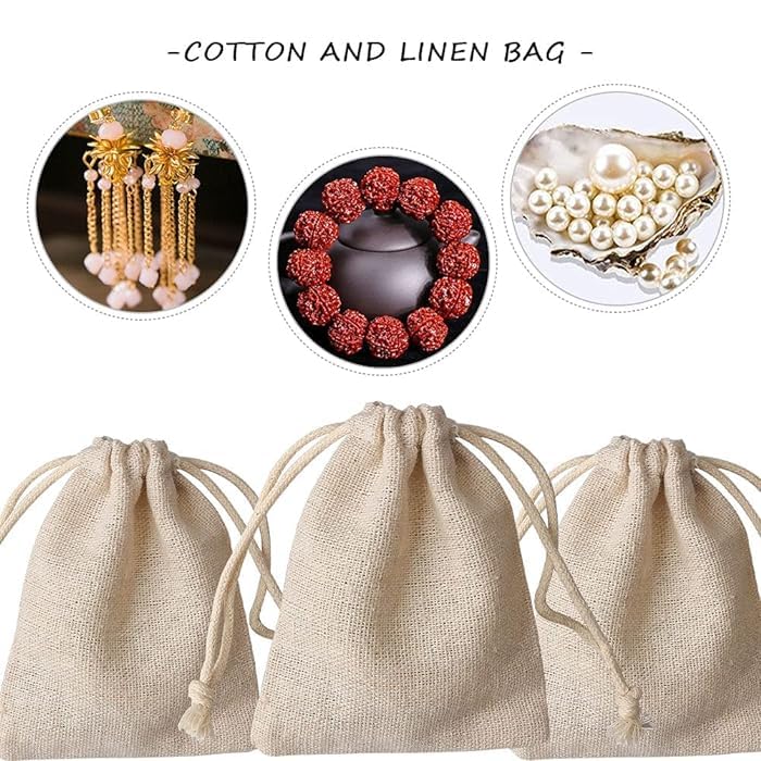 DEERA Jute Drawstring Gift Bag – Beige – 13x18cm – Pack of 15 - Image 5