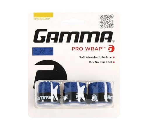 Gamma غلاف مضرب تنس غاما برو، أزرق، راحة مثالية ومتانة، امتصاص الرطوبة، تنس، بيكلبول، بادمنتون، قبضة رياضات المضرب - Image 3