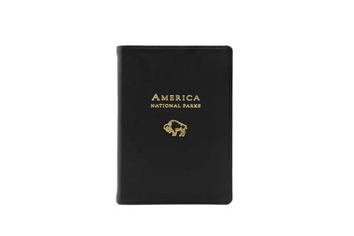Decorvo U.S. National Parks Journal for Aduts - Genuine Leather Travel Notebook 6 x 4 3/8 inches - Black - Image 1