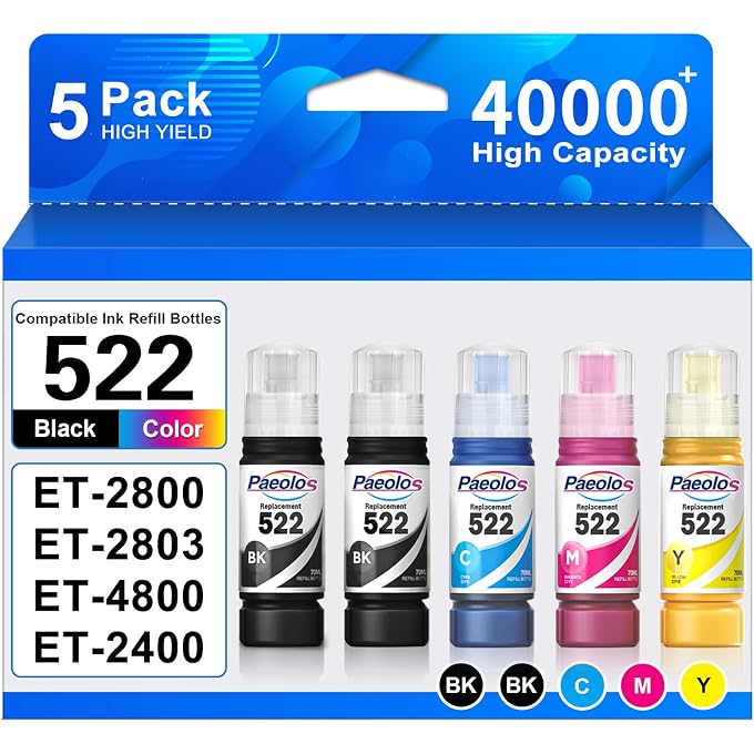 522 Ink Refill Bottles 5 Pack