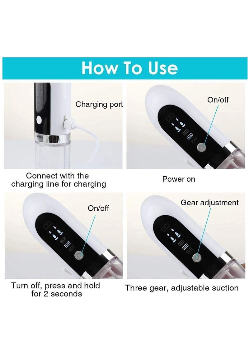 Y&D Blackhead Remover Pore Vacuum Cleaner Facial Comedone Extractor USB Rechargeable Black Head Suckers with 3 Adjustable Suction Power and 6 Replacement Probes  - Image 3