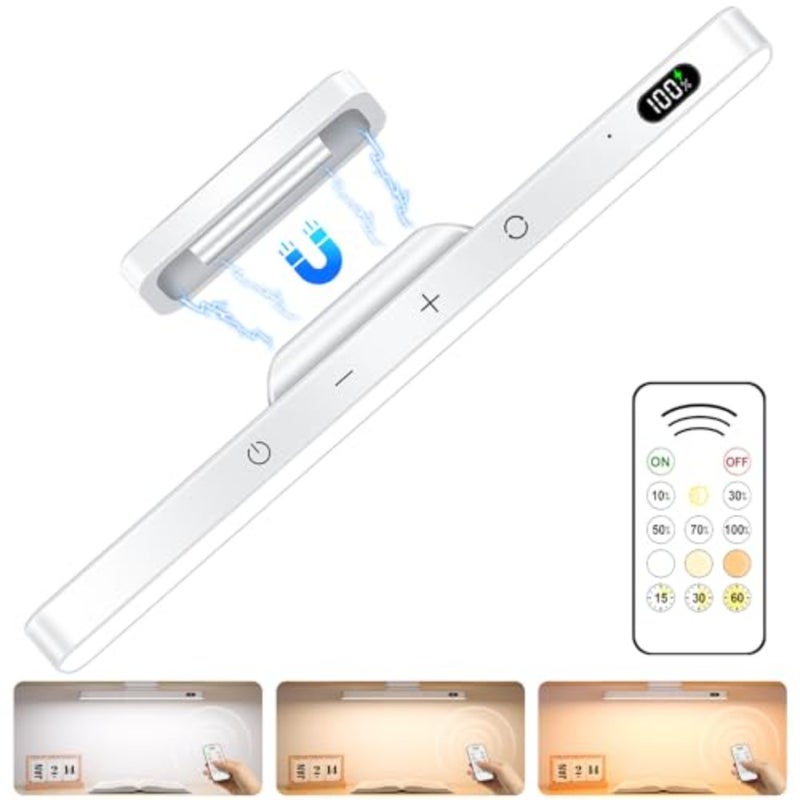3W Rechargeable Light bar with, 3 Color Adjustable Mirror Lights, 2000mAh Battery Makeup Light, Touch Light Wireless for Cabinets, Magnetic Stick On Lights for Closet, Kitchen - Image 1