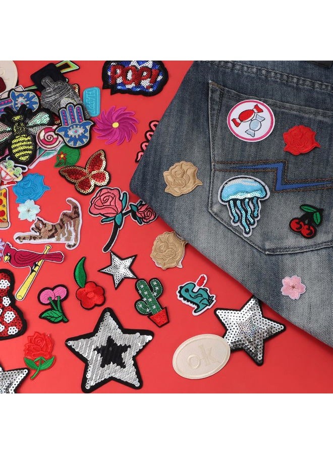 OEMOO 20pcs Random Assorted Styles Embroidered Patches, Sew On/Iron On Patch Applique for Clothing Accessories - Image 2