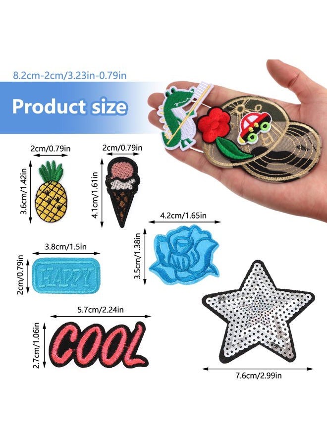 OEMOO 20pcs Random Assorted Styles Embroidered Patches, Sew On/Iron On Patch Applique for Clothing Accessories - Image 5