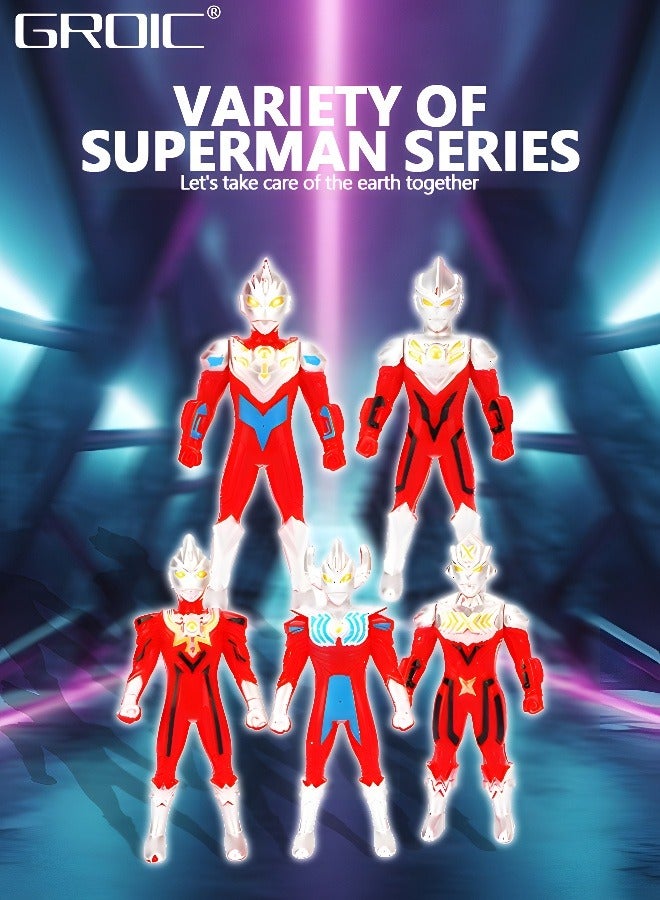 GROIC 5 Pcs Ultraman Set Ultraman Figure Set Ultra Hero Set Ultraman Action Figure Toys Set Superhero Set Best Gifts Toys for Kids - Image 2