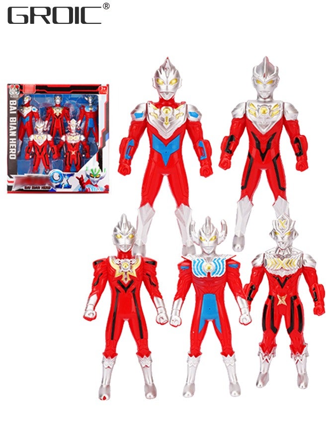 GROIC 5 Pcs Ultraman Set Ultraman Figure Set Ultra Hero Set Ultraman Action Figure Toys Set Superhero Set Best Gifts Toys for Kids - Image 1