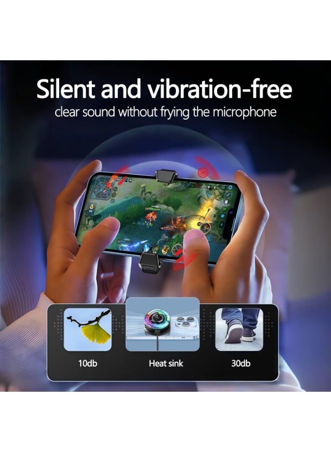 Memo Mag-Safe Phone Cooler for Gaming, Cell iPhone Cooling Fan Hot Weather, Portable RGB Mobile Enfriador para Celular Case, Ventilador para Telefono ipad Keep Phone Cool, for iPhone/Android Series Phone - Image 2