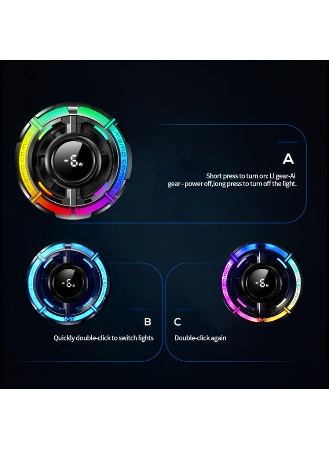 Memo Mag-Safe Phone Cooler for Gaming, Cell iPhone Cooling Fan Hot Weather, Portable RGB Mobile Enfriador para Celular Case, Ventilador para Telefono ipad Keep Phone Cool, for iPhone/Android Series Phone - Image 3
