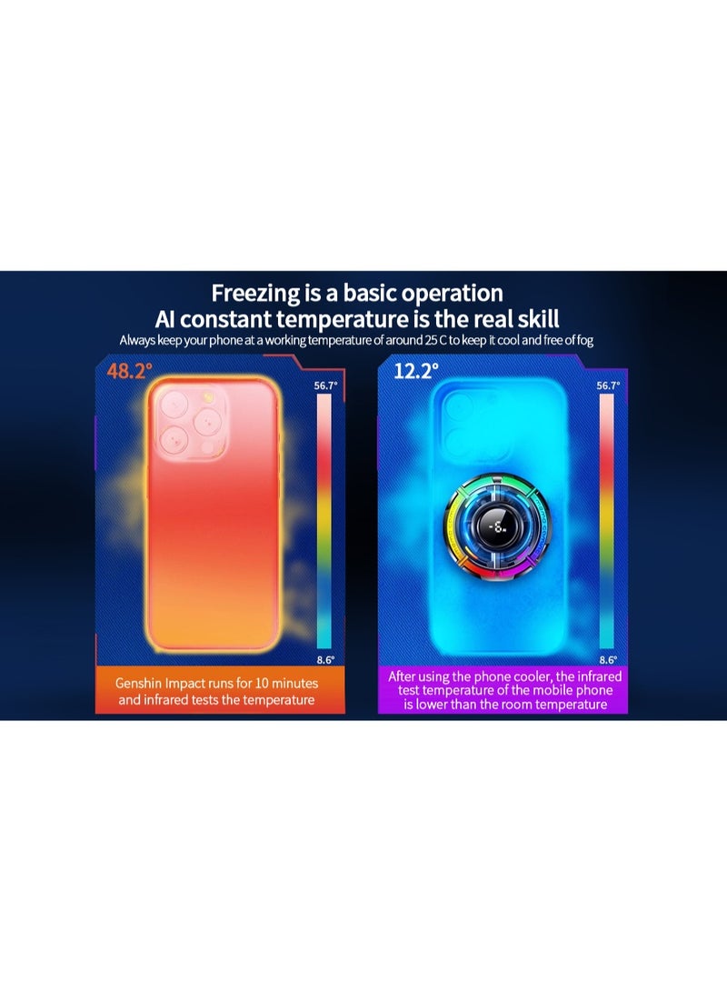 Memo Mag-Safe Phone Cooler for Gaming, Cell iPhone Cooling Fan Hot Weather, Portable RGB Mobile Enfriador para Celular Case, Ventilador para Telefono ipad Keep Phone Cool, for iPhone/Android Series Phone - Image 4