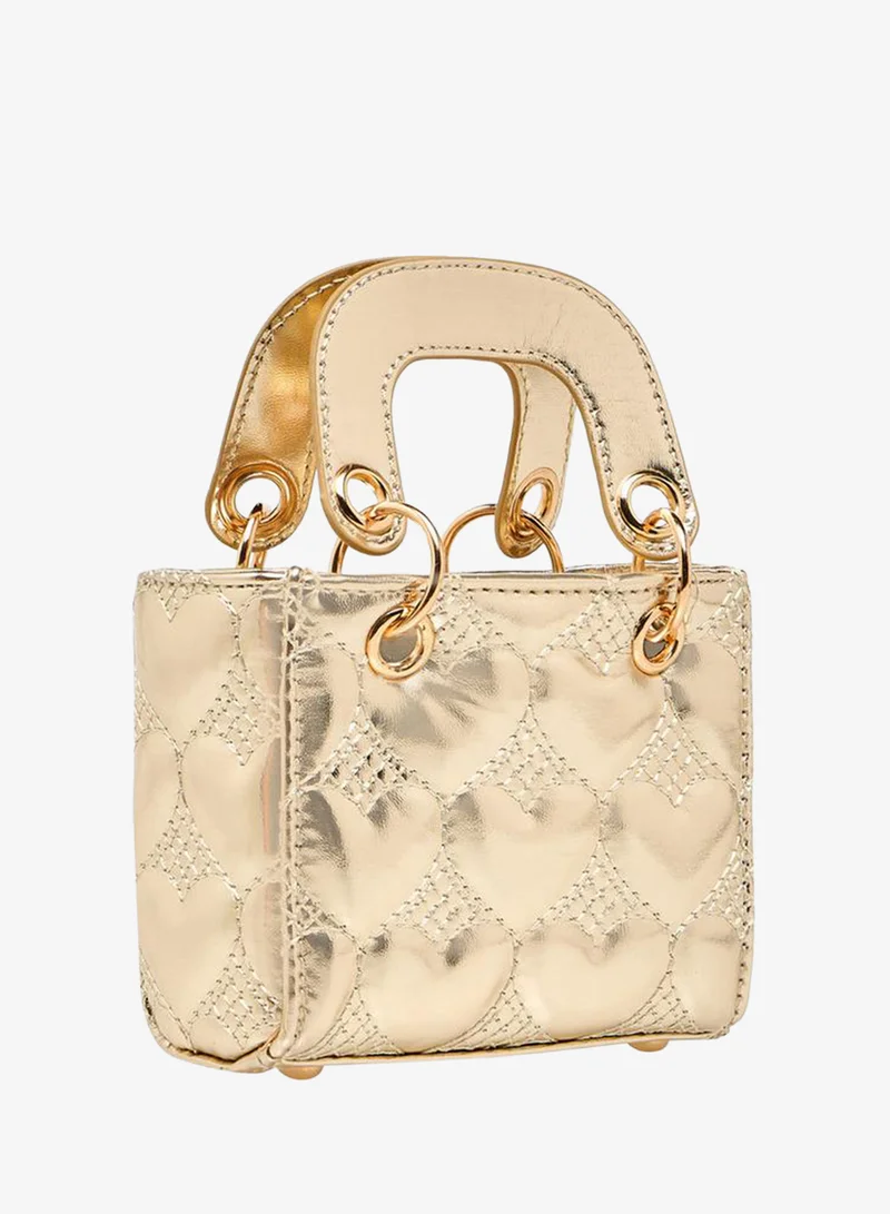 Flora Bella By Shoexpress GOLD Flora Bella Heart Quilted Crossbody Bag with Chain Strap Ramadan Collection for Women | Best Price UAE