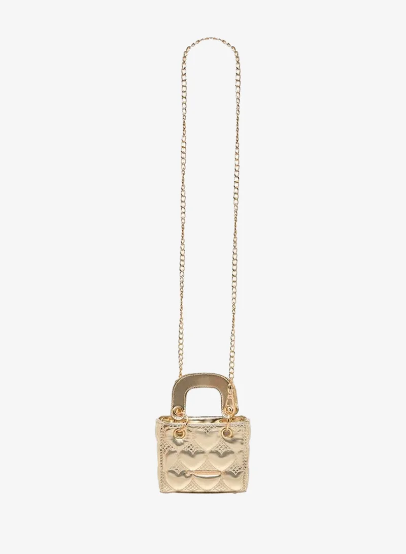 Flora Bella By Shoexpress GOLD Flora Bella Heart Quilted Crossbody Bag with Chain Strap Ramadan Collection for Women | Best Price UAE