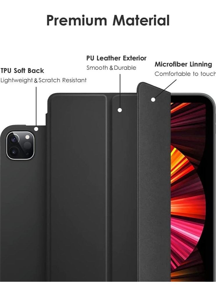 حافظة لجهاز iPad Pro مقاس 11 بوصة الجيل 2/3/4 2022/2021/2020/2018، حامل ذكي ثلاثي الطيات فائق الخفة مع غلاف خلفي ناعم من TPU - Image 2