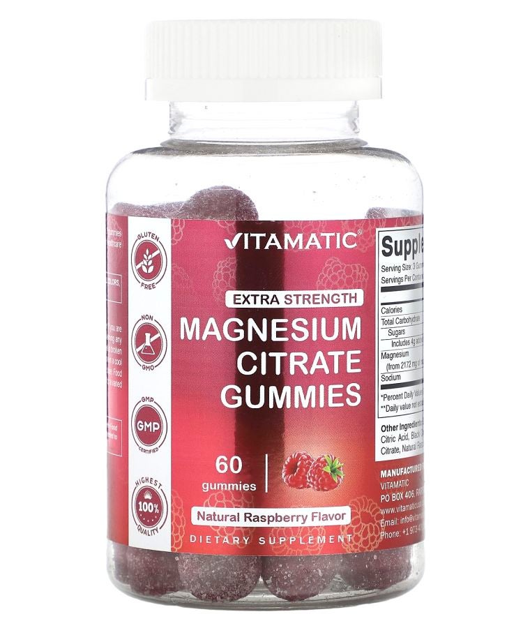 Magnesium Citrate Gummies Natural Raspberry 60 Gummies