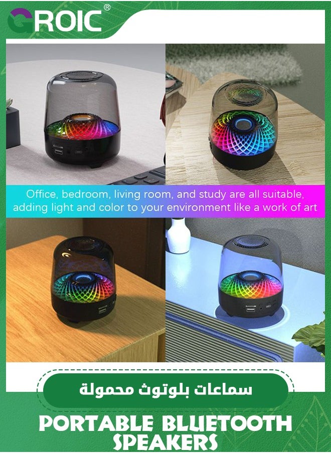 GROIC - Bluetooth Speaker 360 Surround Sound Diamond Shaped Ambient Lighting Effect Desktop Bluetooth 5.0 Speaker Subwoofer - Image 1