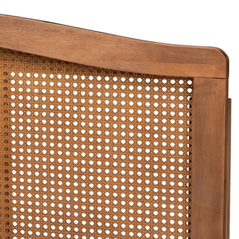 Baxton Studio Marieke Mid-Century Modern Ash Wanut Finished Wood and Synthetic Rattan Queen Size Headboard - Image 3