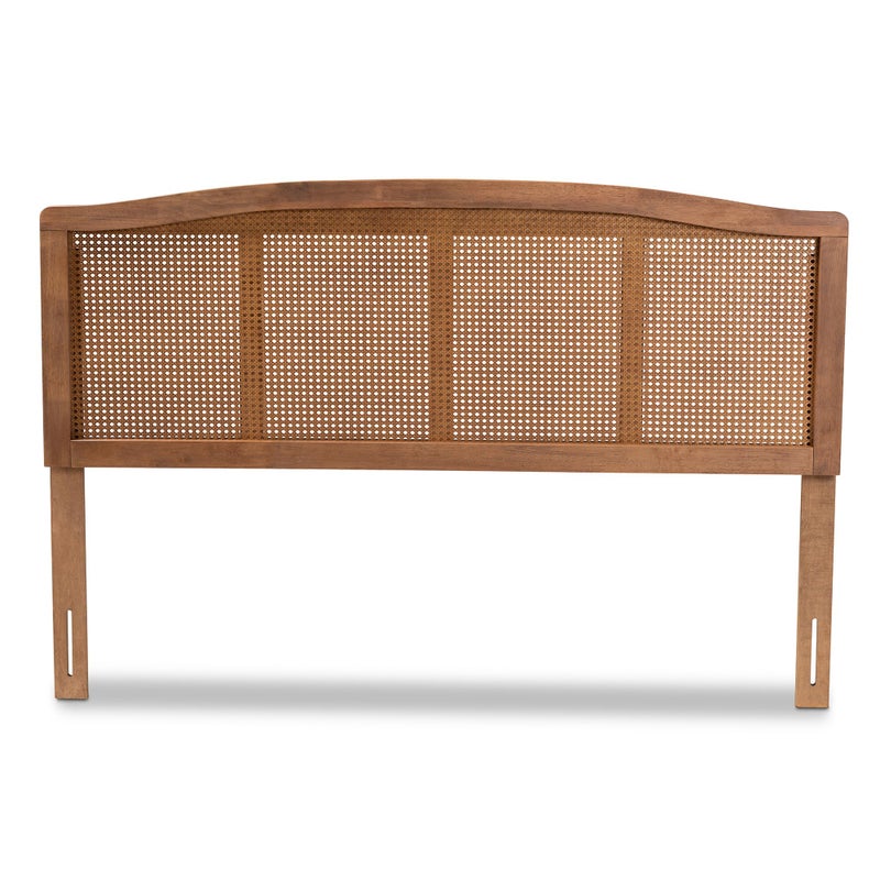 Baxton Studio Marieke Mid-Century Modern Ash Wanut Finished Wood and Synthetic Rattan Queen Size Headboard - Image 2