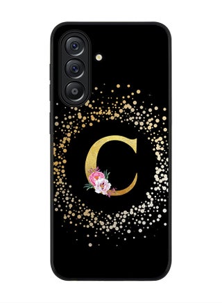 Custom Monogram Floral - C ( Black )