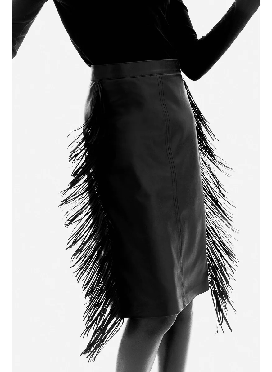 اتش اند ام Fringed Coated Skirt