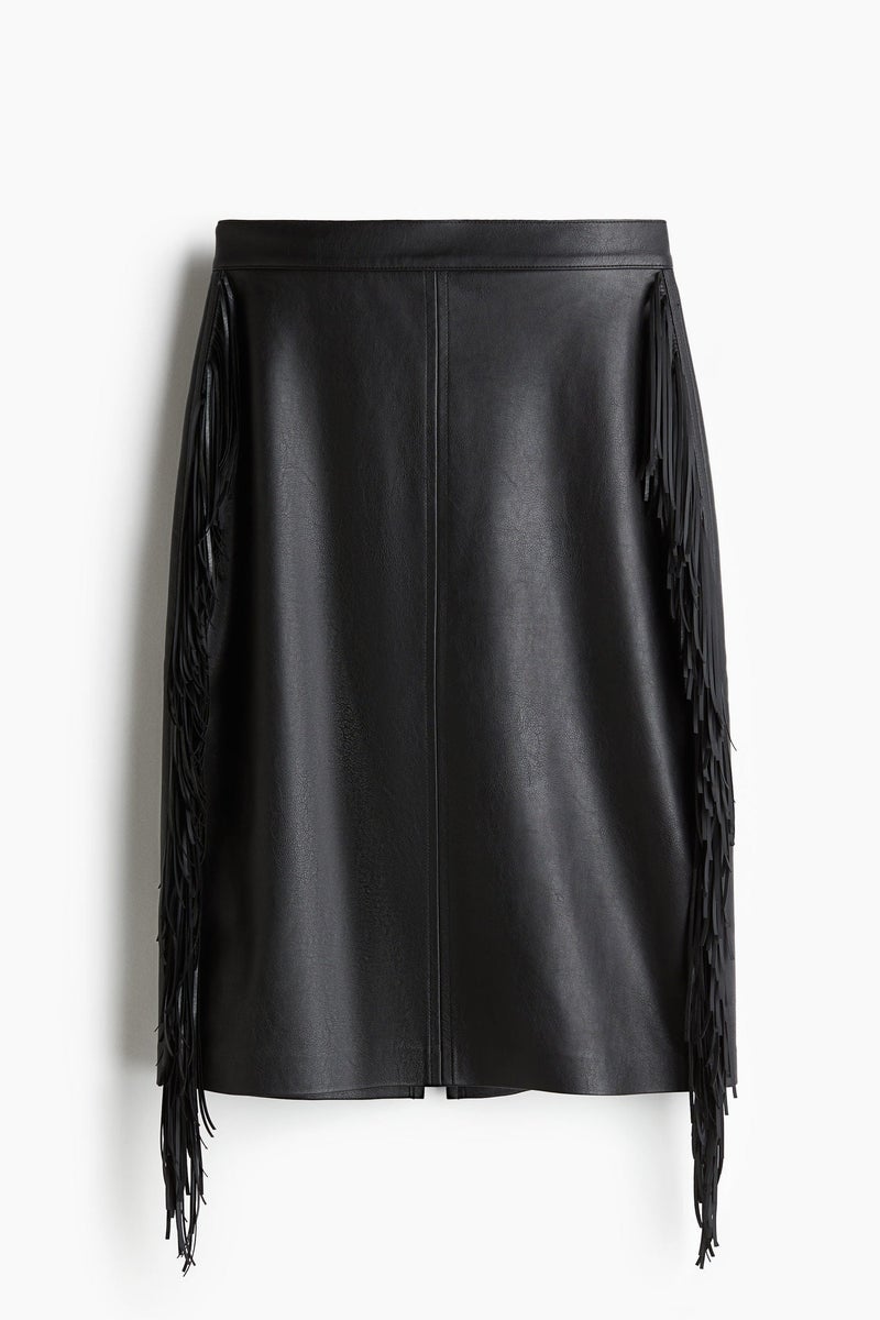 H&M Fringed Coated Skirt - Image 4