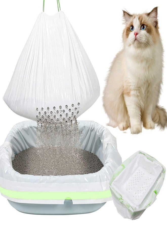 STARVAST 84PCS Sifting Cat Litter Box Liners with Holes, Extra Large Cat Litter Bags, Thickened Design, Concealed Handle, Large Perforation, 31 x 18 Inch - Image 1