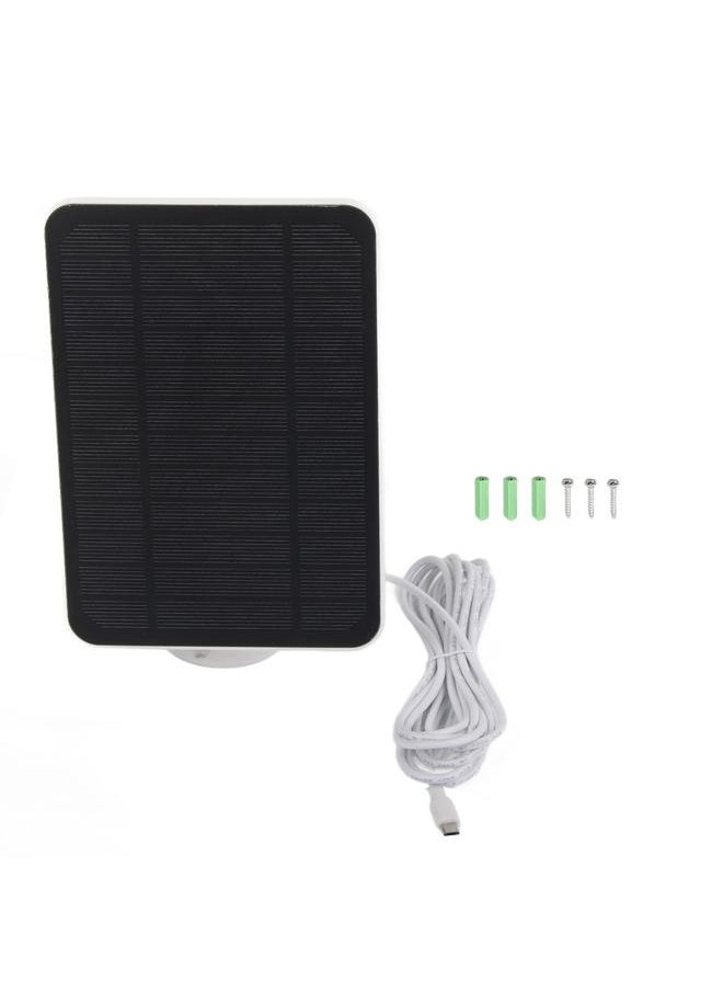 NIBEMINENT - 4W 5V Solar Panel for Arlo for Ring for Blink Security Camera IP65 Waterproof Solar Charger with 360 Degree Adjustable Bracket White - Image 1