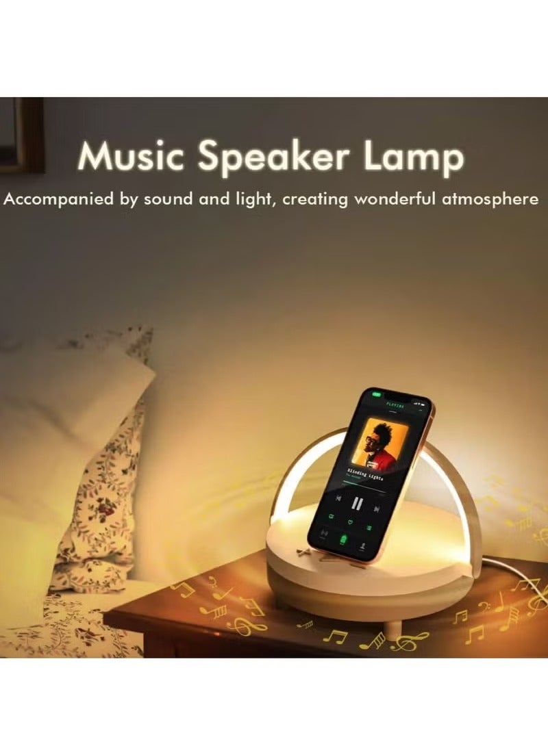 Earldom Wireless Charger Bluetooth Control Music Bedside Lamp Dimmable 4 In 1 Touch Light - Image 4