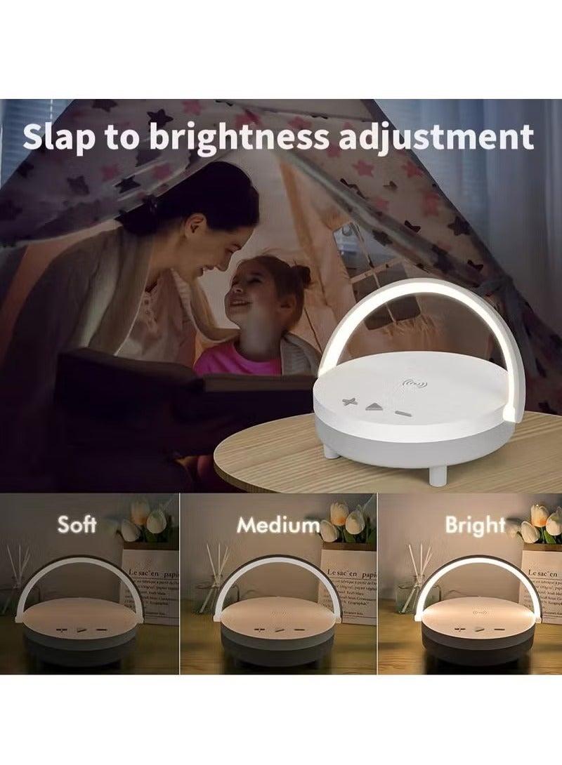 Earldom Wireless Charger Bluetooth Control Music Bedside Lamp Dimmable 4 In 1 Touch Light - Image 3
