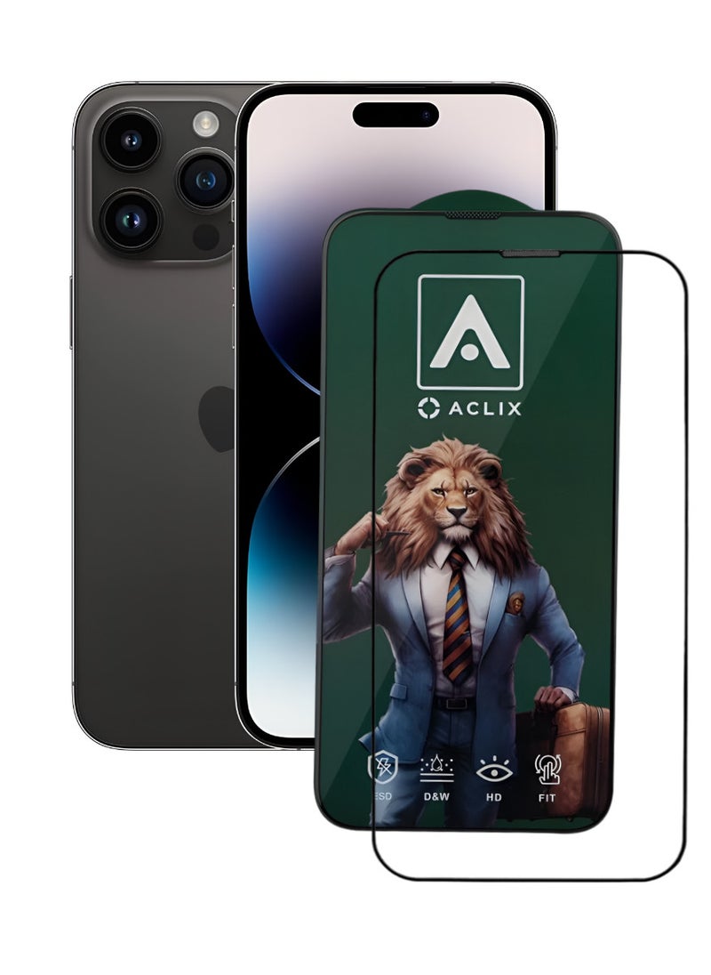ACLIX Antistatic ESD Dustproof Premium Quality High Definition Tempered Glass Screen Protector Designed For  iPhone 14 Pro Max - Image 1