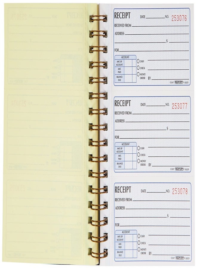 Rediform Gold Standard Money Receipt Book, Twin-Wire Binding, Carbonless Duplicate Forms, 8.5" x 5.5", 225 Numbered Sets (8L829) - Image 4