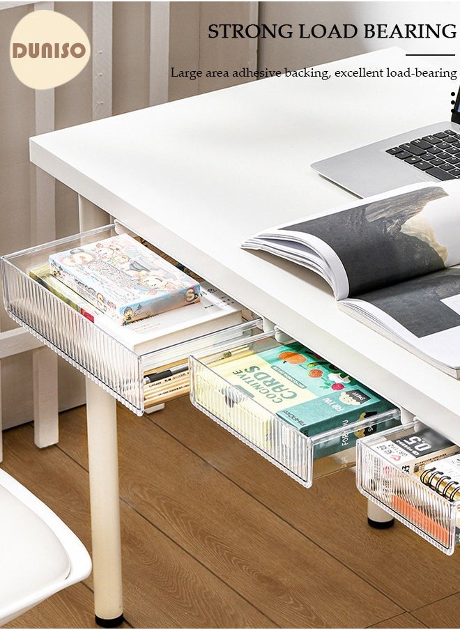 Arabest - Under Desk Drawer Organizer Storage, Self-Adhesive, Large Capacity Pop-Up Student Storage Hidden Desktop Drawer Tray, Invisible Drawer Storage Box for Office Bedroom - Image 1
